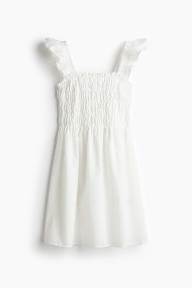 Smocked broderie anglaise dress