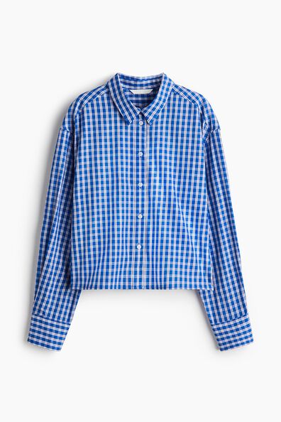 Short cotton poplin shirt