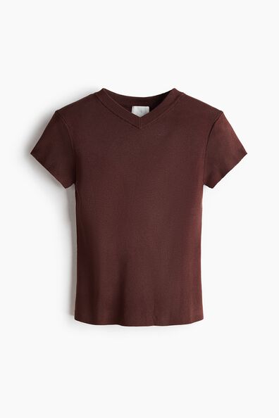 Fine-knit viscose-blend T-shirt