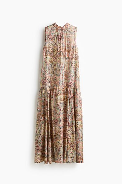 A-line tie-neck dress