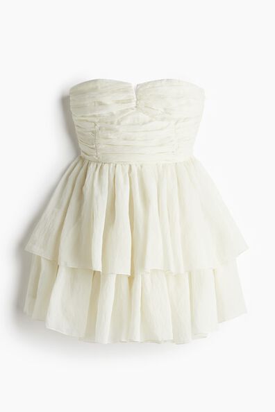 Flared-skirt bandeau dress
