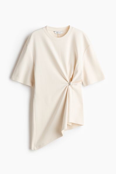 Draped-detail asymmetric top