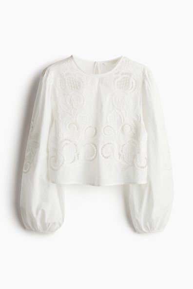 Broderie anglaise cotton blouse