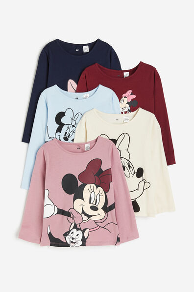 5-pack printed cotton tops