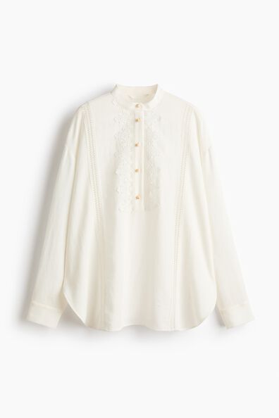 Lace-trimmed blouse