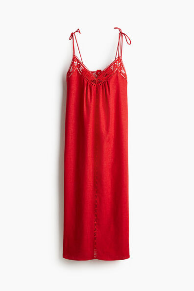 Broderie anglaise tie-strap dress