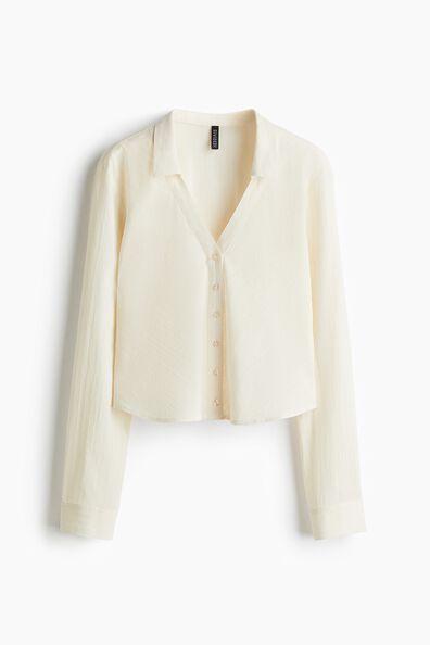 Cropped cotton shirt