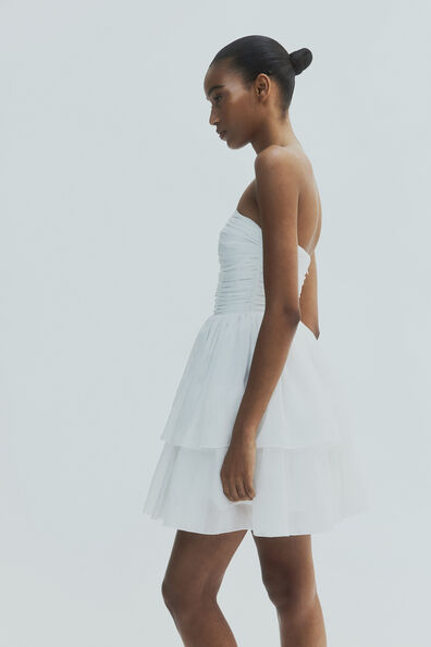 Flared-skirt bandeau dress