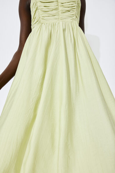 Gathered-bodice dress