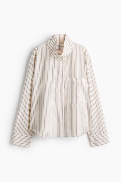 Oversized stand-collar shirt
