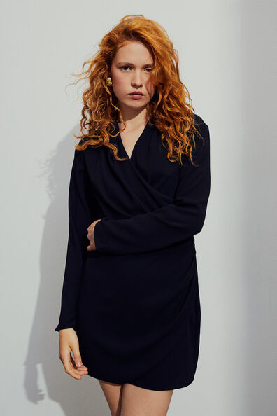 Draped wrap dress