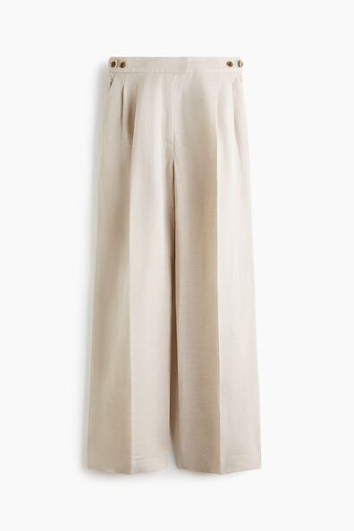 Linen-blend tailored trousers