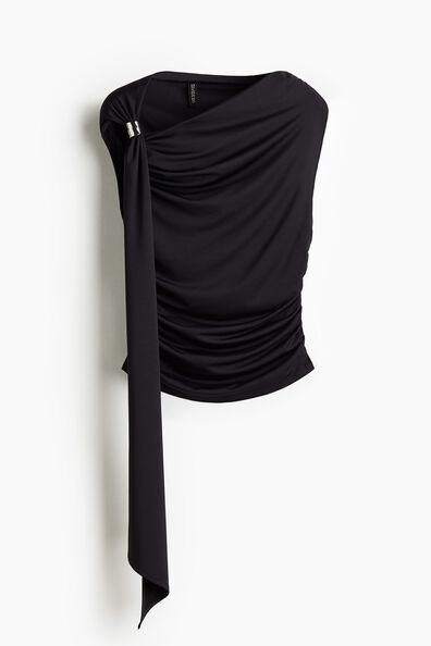 Draped cold-shoulder top