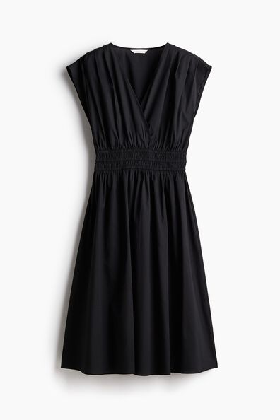 Smock-waisted cotton dress