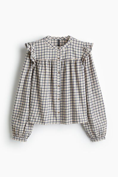 Flounce-detail blouse