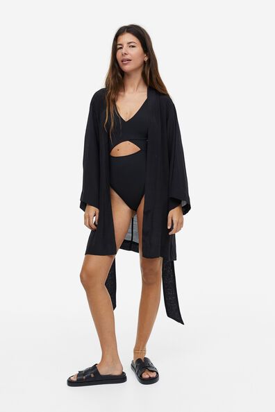 Tie-belt beach kaftan