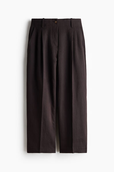 Ankle-length twill trousers