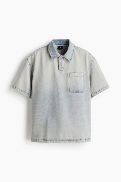 Loose Fit Denim polo shirt