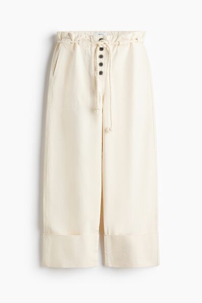 Rope-belt paper bag trousers