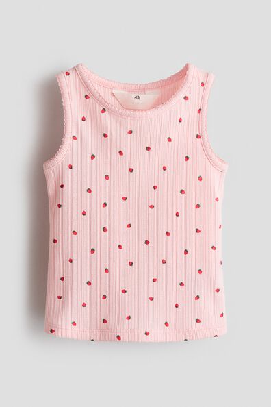 Pointelle jersey vest top