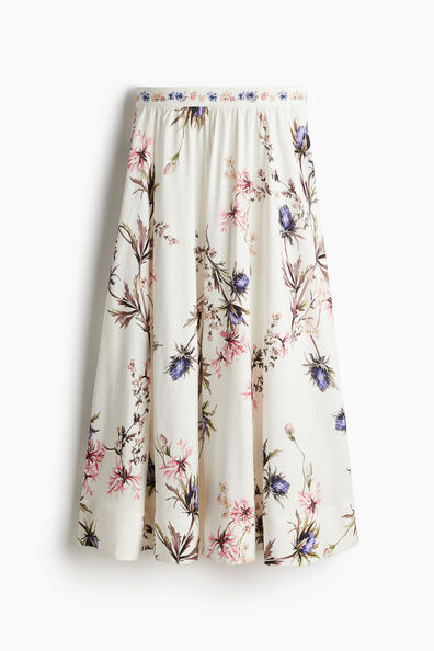 Linen-blend skirt