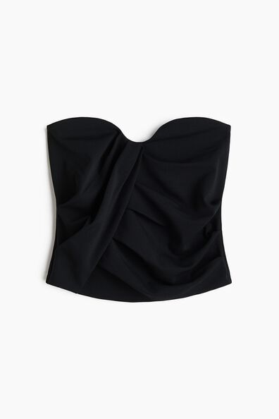 Draped interlock bandeau top