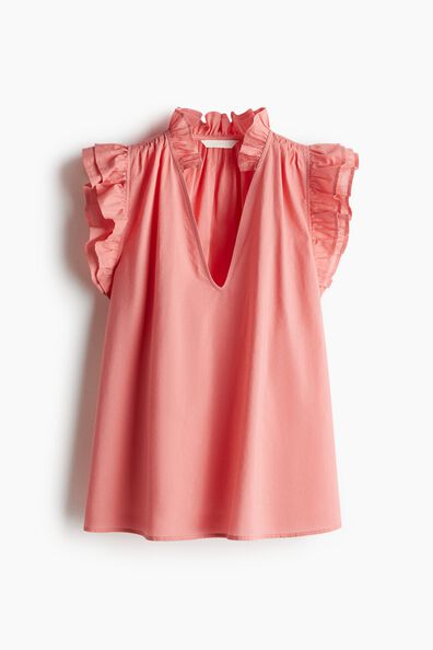 Frill-trimmed blouse