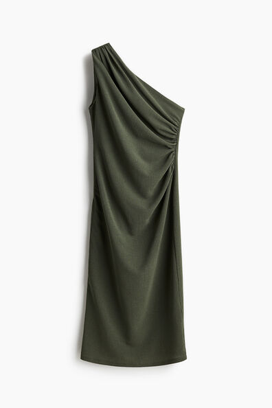 Draped one-shoulder dress