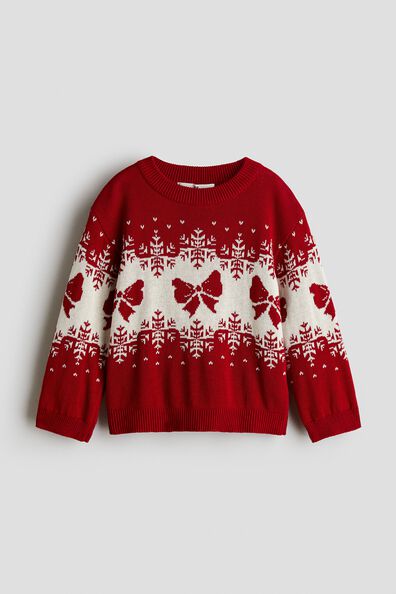 Jacquard-knit cotton jumper