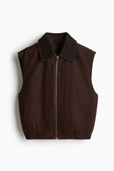Corduroy-collar gilet