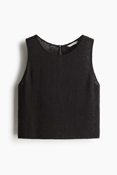 Textured-knit vest top
