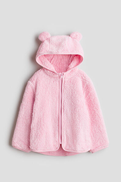 Zip-through teddy hoodie