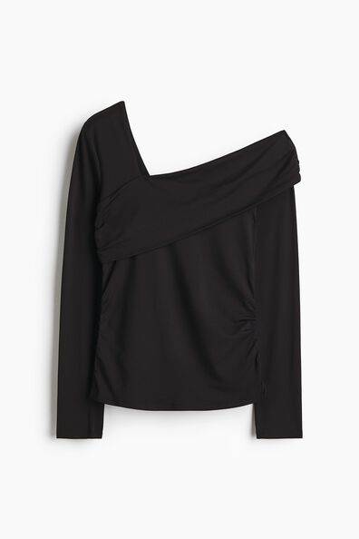 Draped one-shoulder top