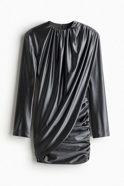 Shiny draped dress