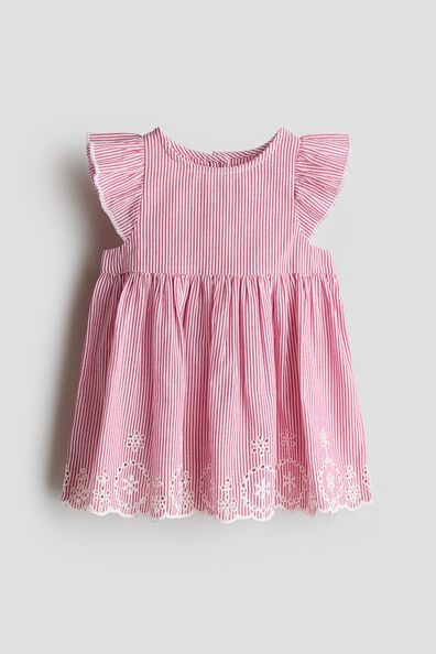Flutter-sleeved cotton dress