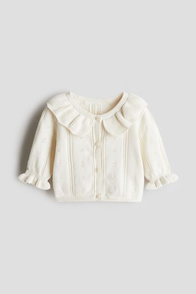 Pointelle-knit cardigan