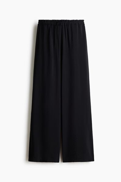 Viscose-blend drawstring trousers