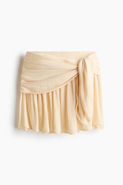 Tie-detail flared skirt