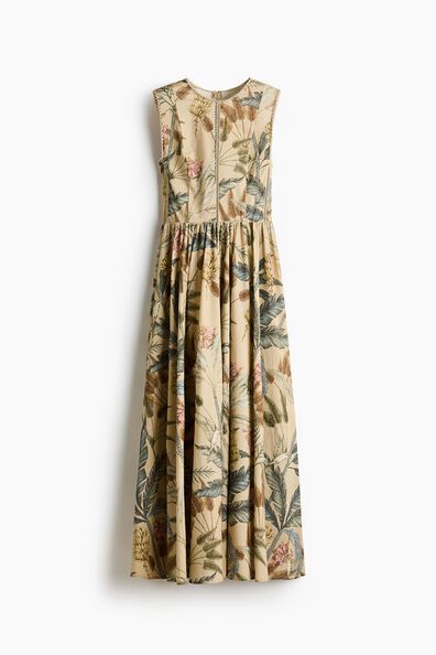 Lace-detail cotton dress