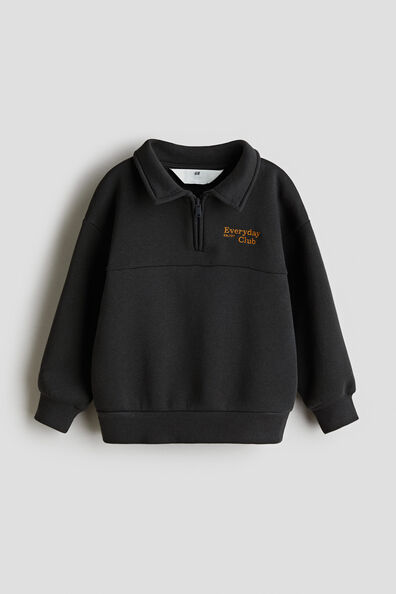 Embroidery-detail zip-top sweatshirt