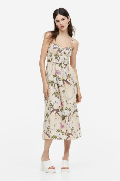 A-Line Woven Elegant Dress with Bow Detail