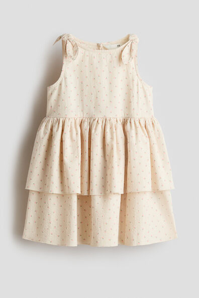 Tiered seersucker dress