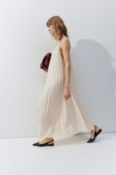 Pleated jersey dress