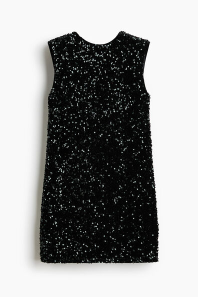 Bow-detail sequined dress