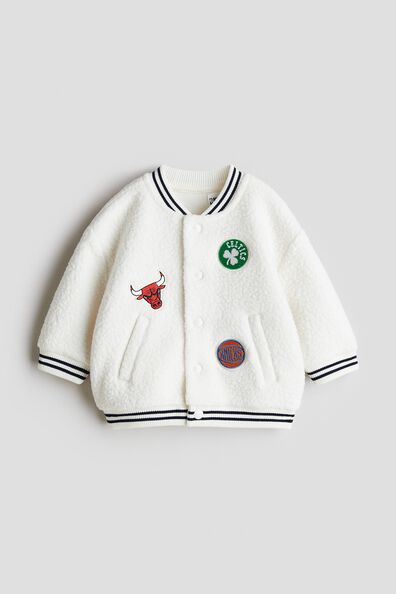 Patch-detail baseball jacket