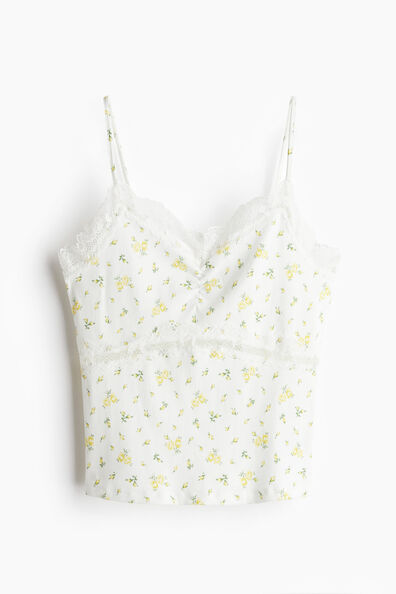 Lace-detail strappy top