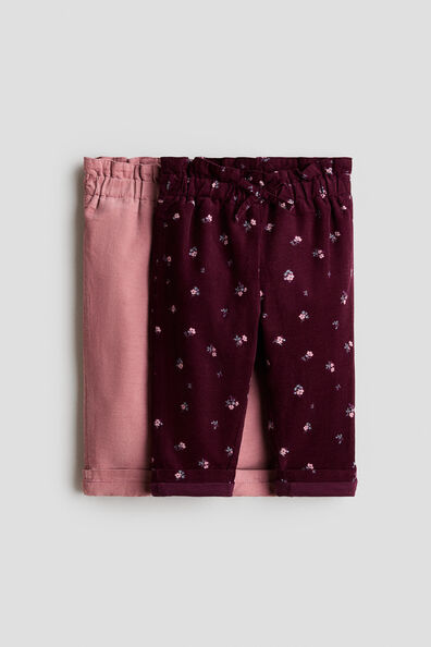 2-pack cotton corduroy trousers