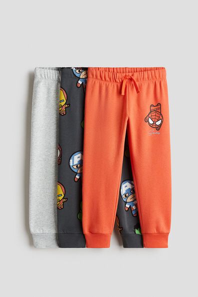 3-pack printed joggers