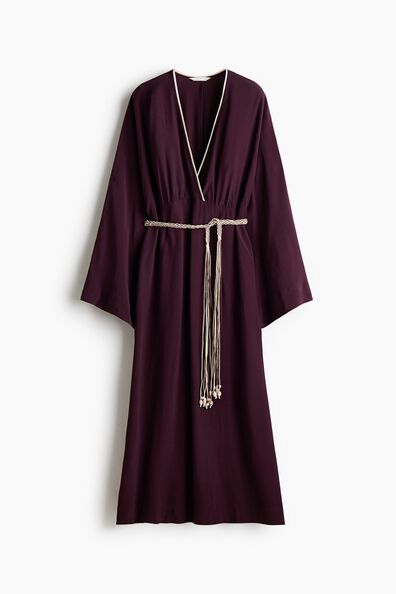 Belted viscose dress