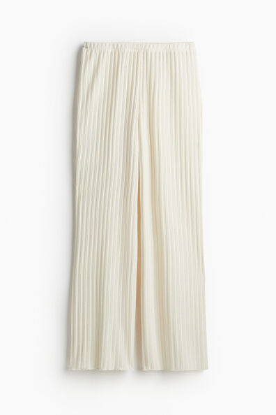 Rib-knit trousers